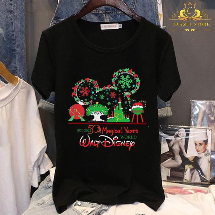 Disney 1971 2021 50 Magical Years World Walt Disney Merry Christmas Shirt 2 - Disney 1971-2021 50 Magical Years World Walt Disney Merry Christmas Shirt