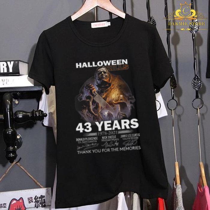 Halloween Kills Michael Myers 43 years 1978-2021 thank you for the memories signatures shirt Halloween Kills Michael Myers 43 years 1978 2021 thank you for the memories signatures shirt 1 - Halloween Kills Michael Myers 43 years 1978-2021 thank you for the memories signatures shirt