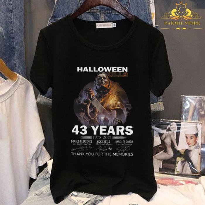 Halloween Kills Michael Myers 43 years 1978-2021 thank you for the memories signatures shirt Halloween Kills Michael Myers 43 years 1978 2021 thank you for the memories signatures shirt 2 - Halloween Kills Michael Myers 43 years 1978-2021 thank you for the memories signatures shirt