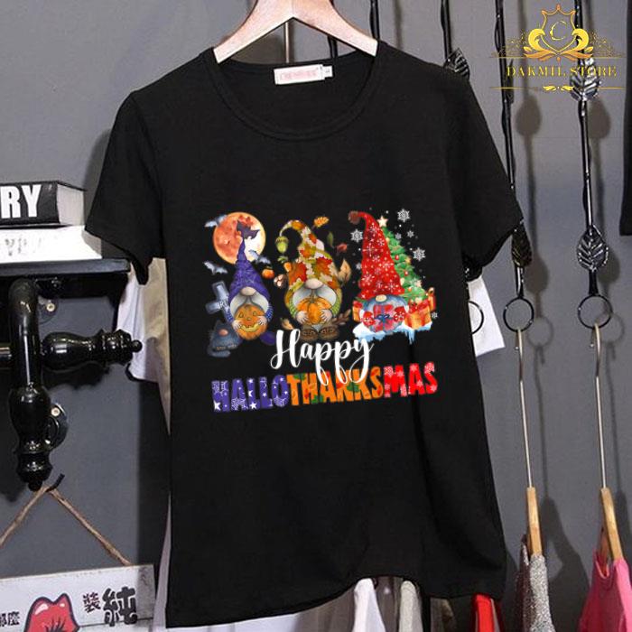 Halloween Thanksgiving Christmas Happy HalloThanksMas Gnomes T-Shirt Halloween Thanksgiving Christmas Happy HalloThanksMas Gnomes T Shirt 1 - Halloween Thanksgiving Christmas Happy HalloThanksMas Gnomes T-Shirt