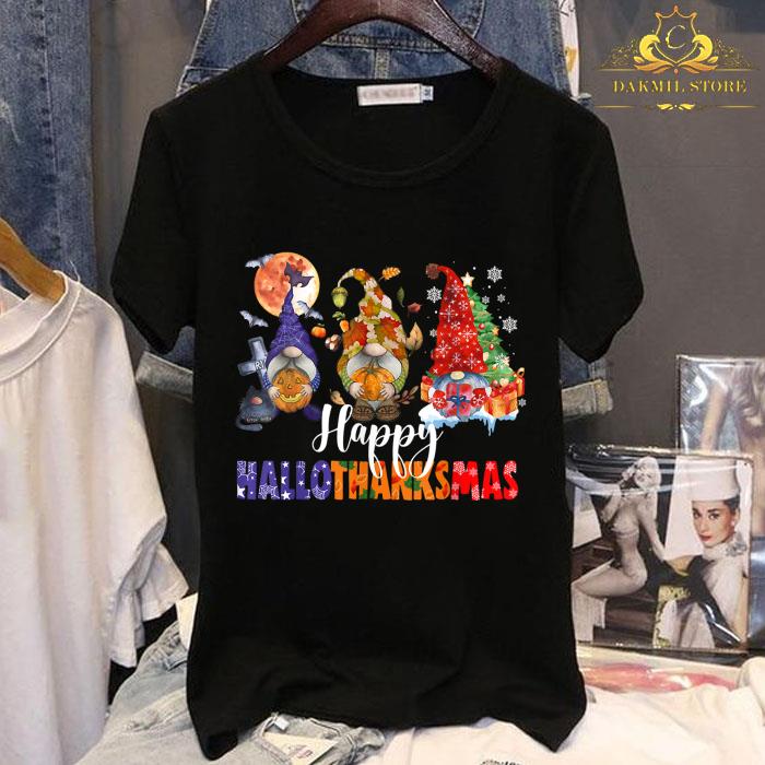 Halloween Thanksgiving Christmas Happy HalloThanksMas Gnomes T-Shirt Halloween Thanksgiving Christmas Happy HalloThanksMas Gnomes T Shirt 2 - Halloween Thanksgiving Christmas Happy HalloThanksMas Gnomes T-Shirt