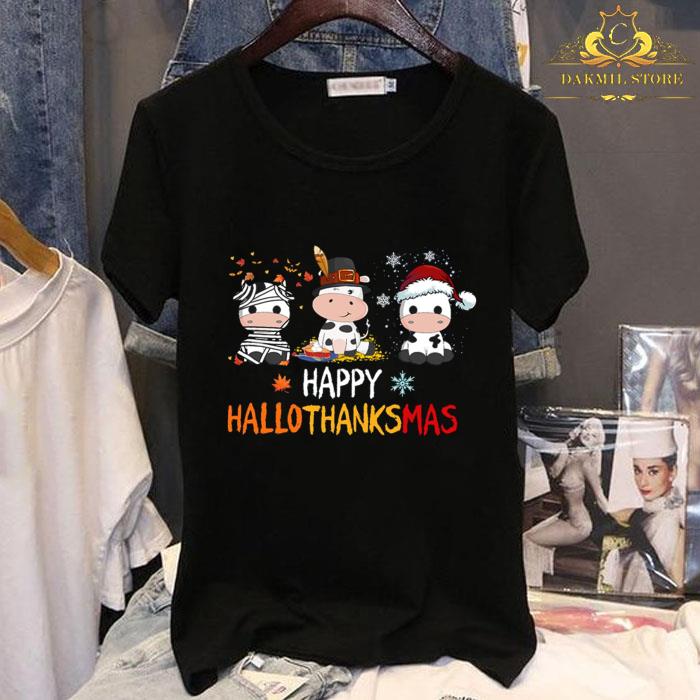 Three Cow Happy hallothanksmas shirt 2 - Three Cow Happy hallothanksmas shirt