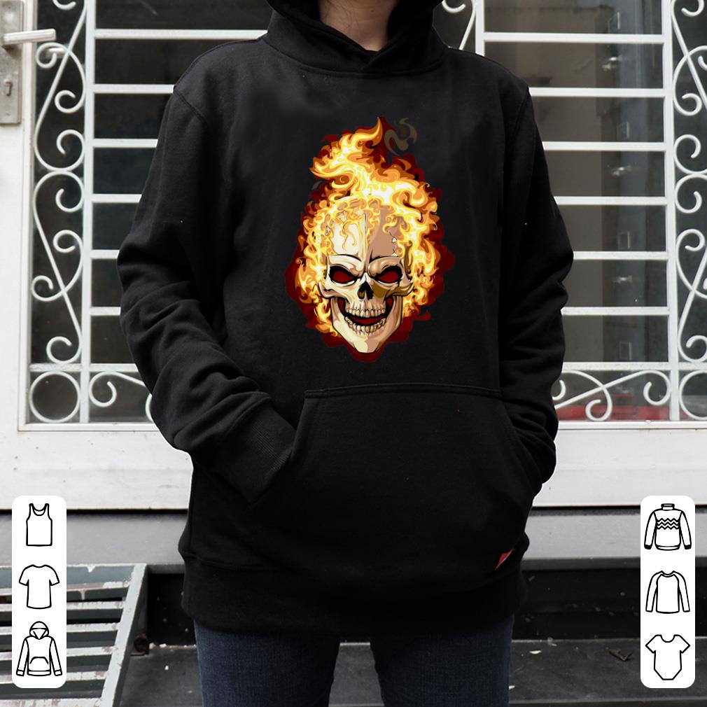 Burning skull on black shirt 4 - Burning skull on black shirt