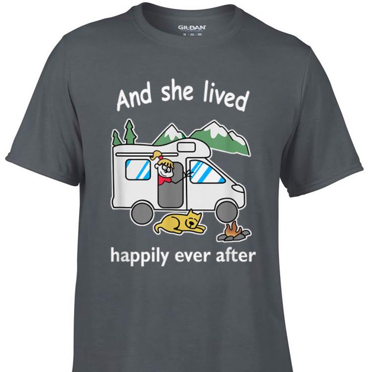 Aweome And she lived happily ever after Camping Dog shirt 1 - Aweome And she lived happily ever after Camping Dog shirt
