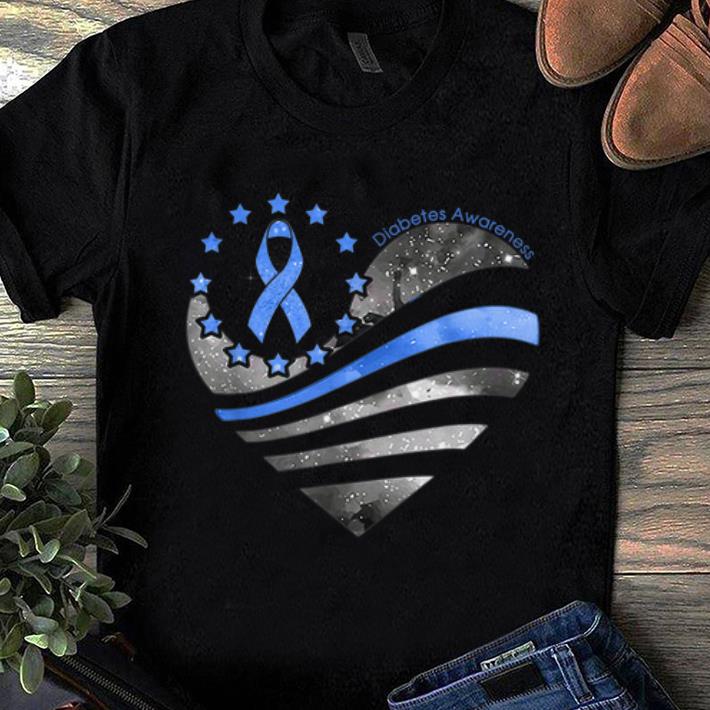 Awesome Diabetes Awareness heart American shirt 1 - Awesome Diabetes Awareness heart American shirt