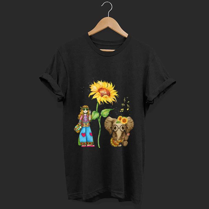 Awesome Hippie Girl Sunflower Elephant Guitar shirt 1 - Awesome Hippie Girl Sunflower Elephant Guitar shirt