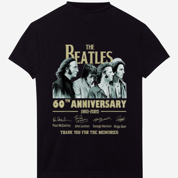 Awesome The Beatles 60th Anniversary Thank You For Memories Signature shirt 1 - Awesome The Beatles 60th Anniversary Thank You For Memories Signature shirt