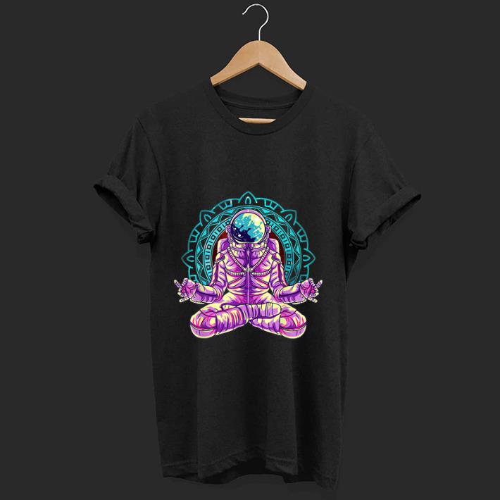 Hot Astronaut Yoga Lotus Pose Meditation shirt 1 2 - Hot Astronaut Yoga Lotus Pose Meditation shirt