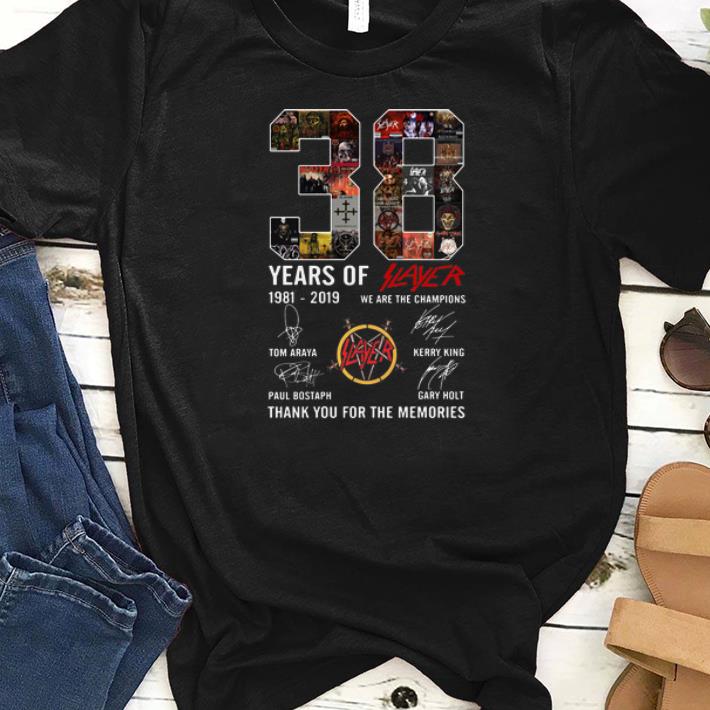 Nice 38 Years Of Slayer 1981 2019 signature shirt 1 - Nice 38 Years Of Slayer 1981-2019 signature shirt