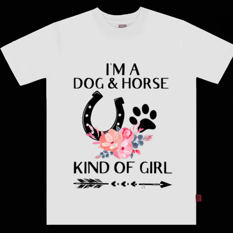 Nice I m a Dog and Horse Kind of Girl Paw Flower shirt 1 - Nice I'm a Dog and Horse Kind of Girl Paw Flower shirt