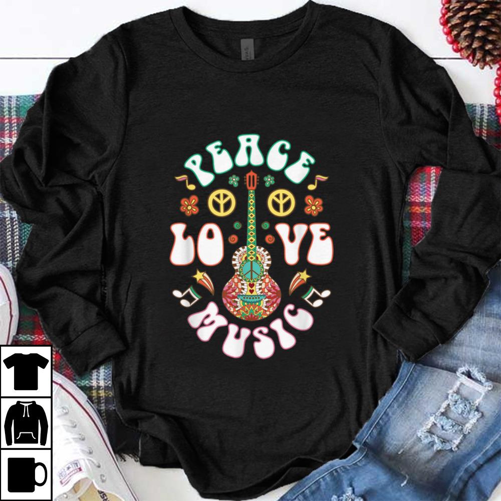 Nice Peace Love Music Guitar Hippies Retro 1 - Nice Peace Love Music Guitar Hippies Retro