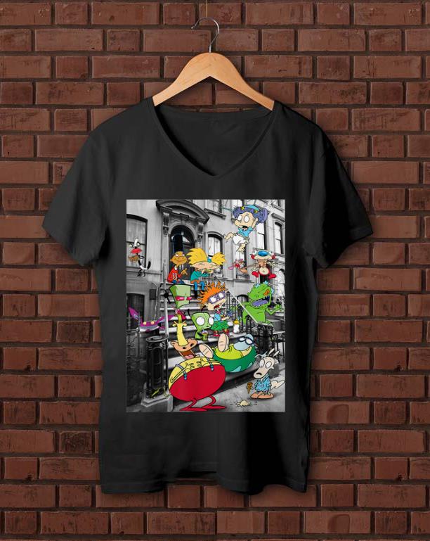 Official Nickelodeon Classic Nicktoons Hanging On Stoop shirt 1 - Official Nickelodeon Classic Nicktoons Hanging On Stoop shirt