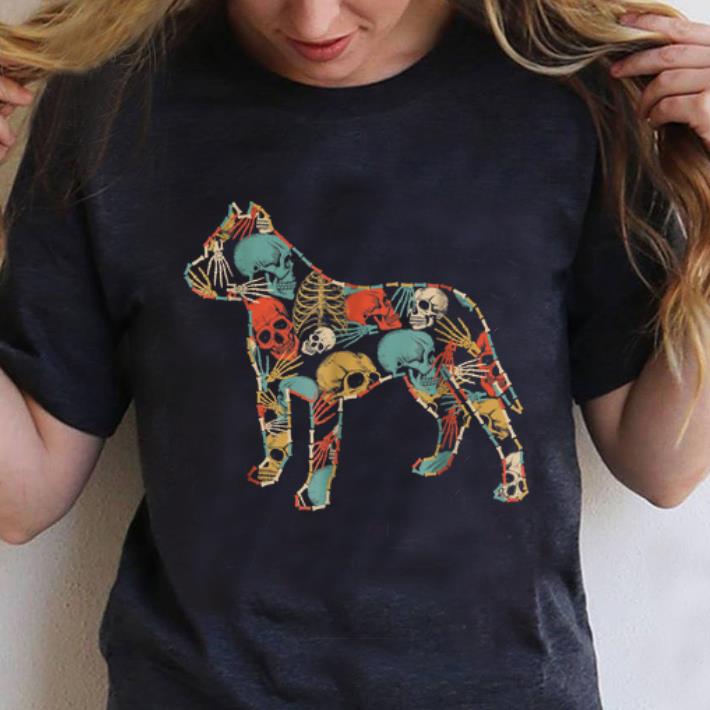 Premium Vintage Pit Bull Retriever Skeleton Skull shirt 1 - Premium Vintage Pit Bull Retriever Skeleton Skull shirt