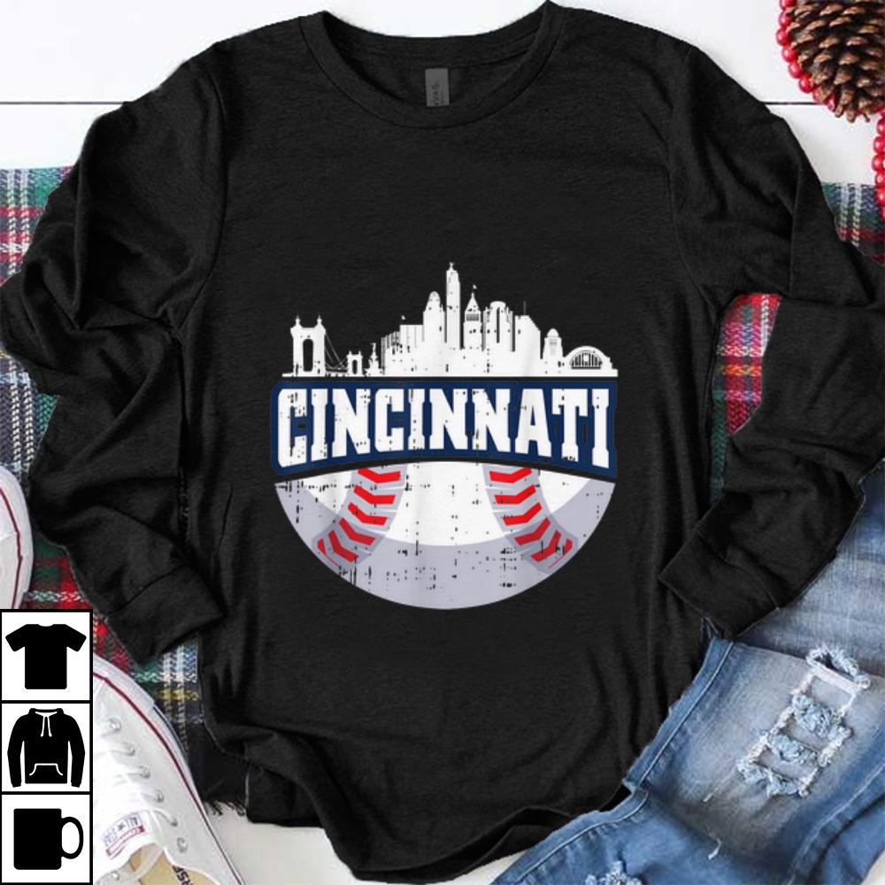 Top Cincinnati Baseball Skyline Ohio Baseball shirt 1 - Top Cincinnati Baseball Skyline Ohio Baseball shirt