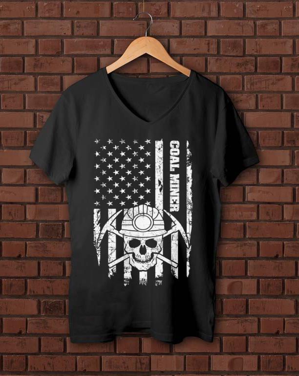 Top Coal Miner American Flag Skull shirt 1 - Top Coal Miner American Flag Skull shirt