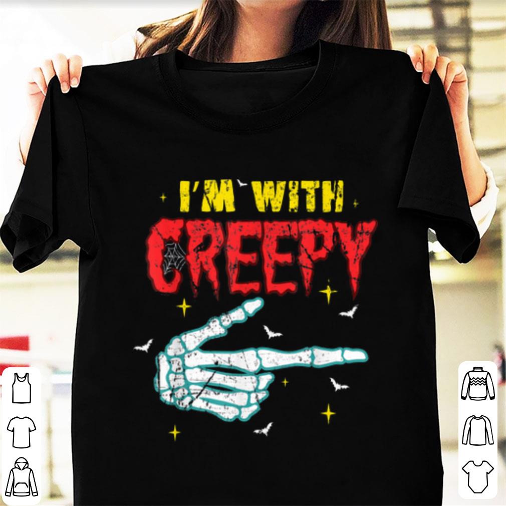 Top Funny I m With Creepy Couples Halloween Costume Skeleton shirt 1 - Top Funny I'm With Creepy Couples Halloween Costume Skeleton shirt