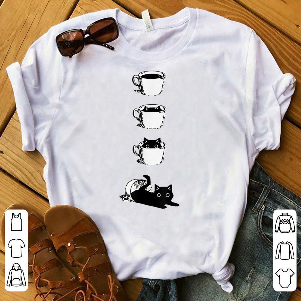 Awesome Black Cats In Coffee Cup shirt 1 - Awesome Black Cats In Coffee Cup shirt