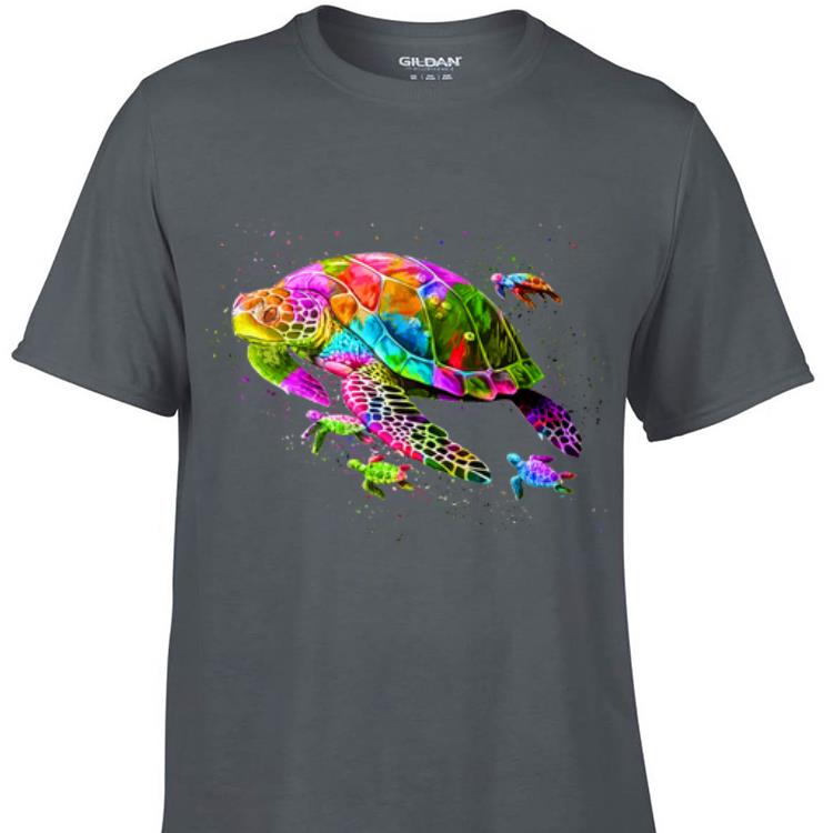 Awesome Colorful Sea Turtle With Baby shirt 1 - Awesome Colorful Sea Turtle With Baby shirt