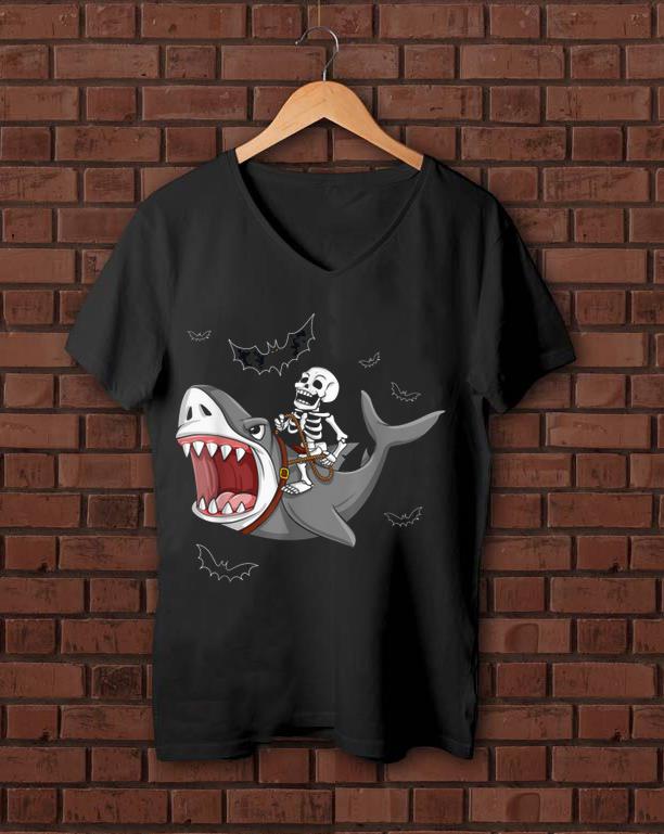 Beautiful Skeleton Riding Shark Funny Halloween Boys Girls Kids shirt 1 - Beautiful Skeleton Riding Shark Funny Halloween Boys Girls Kids shirt