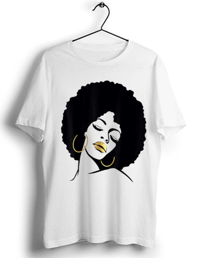 Hot Afro Diva Black Girl Magic Gold Lips shirt 1 - Hot Afro Diva Black Girl Magic Gold Lips shirt