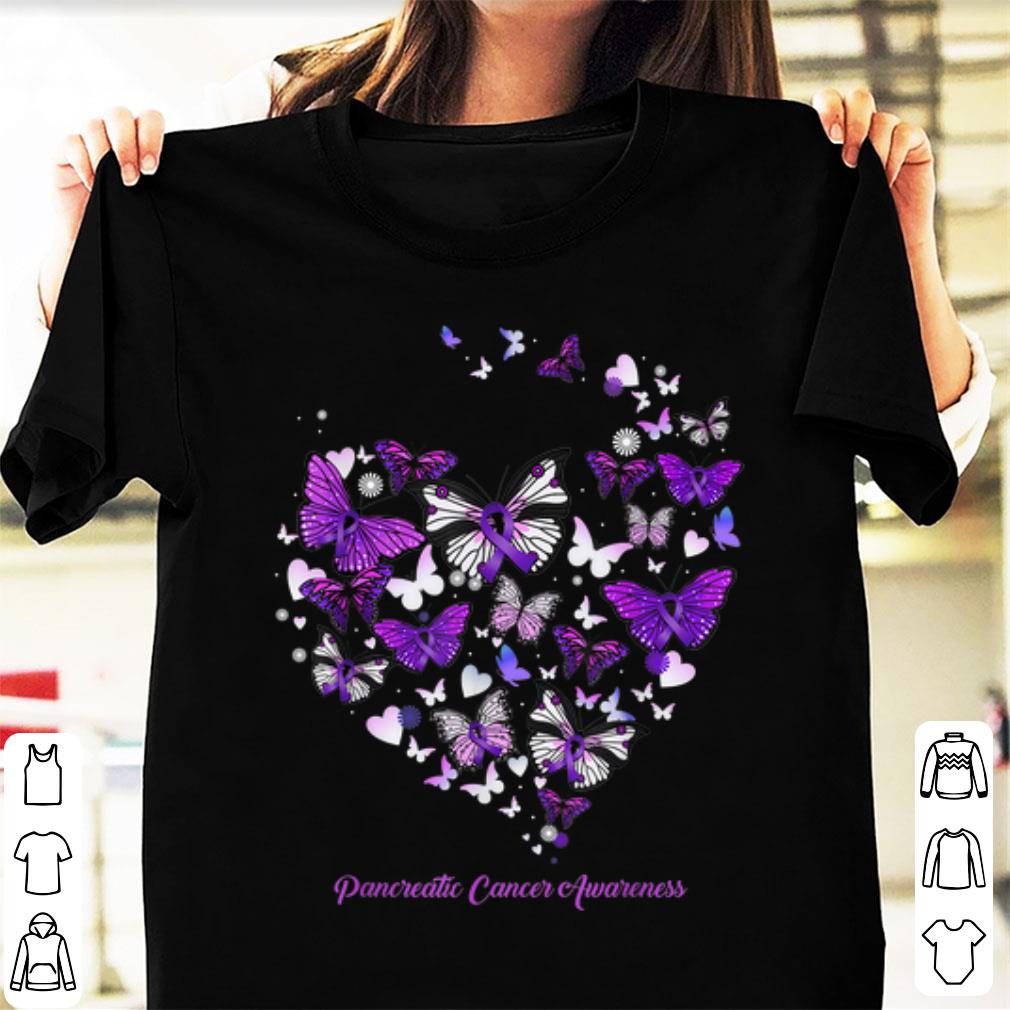 Hot Pancreatic Cancer Awareness Butterfly Heart shirt 1 - Hot Pancreatic Cancer Awareness Butterfly Heart shirt