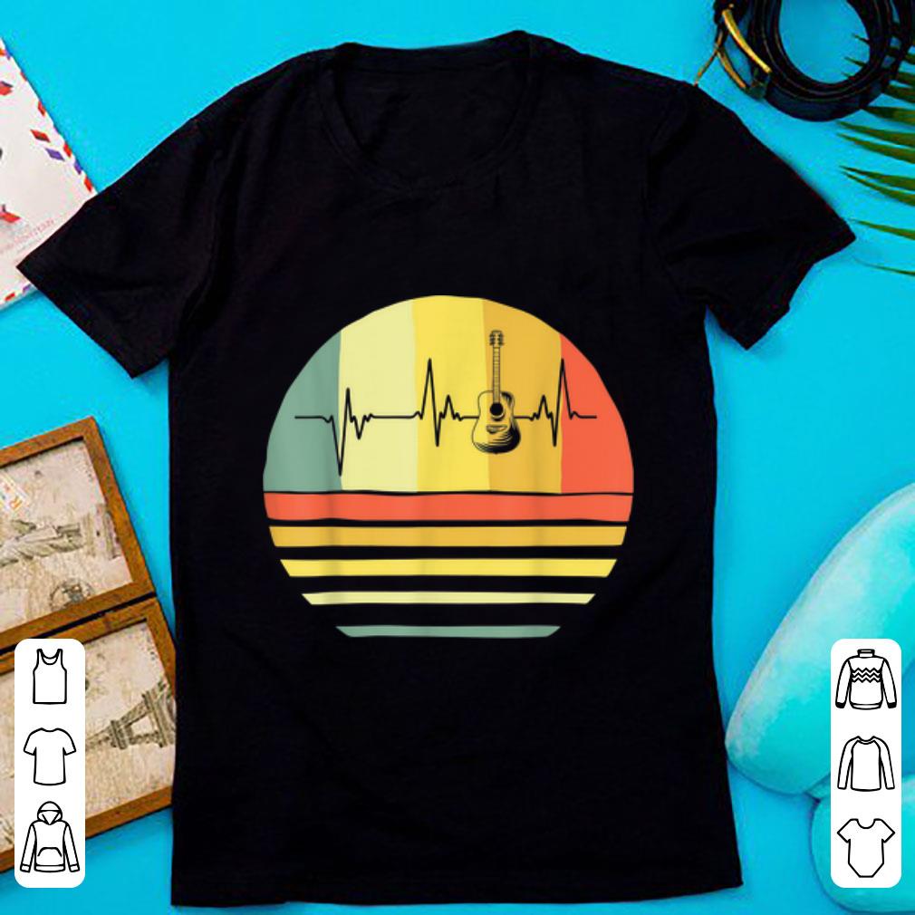 Hot Vintage Acoustic Guitar Heartbeat Guitar Player shirt 1 - Hot Vintage Acoustic Guitar Heartbeat Guitar Player shirt