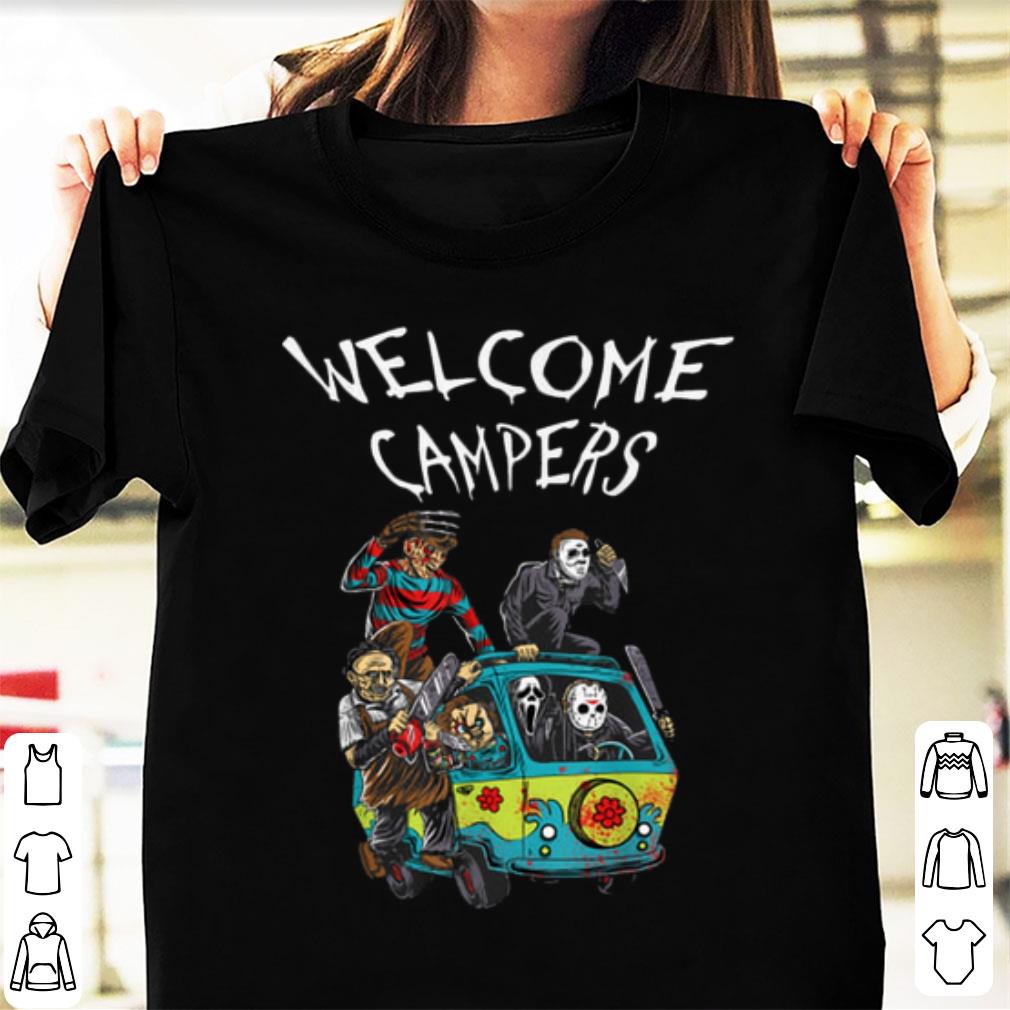 Hot Welcome Campers Camping 80s Horror Movie shirt 1 - Hot Welcome Campers Camping 80s Horror Movie shirt