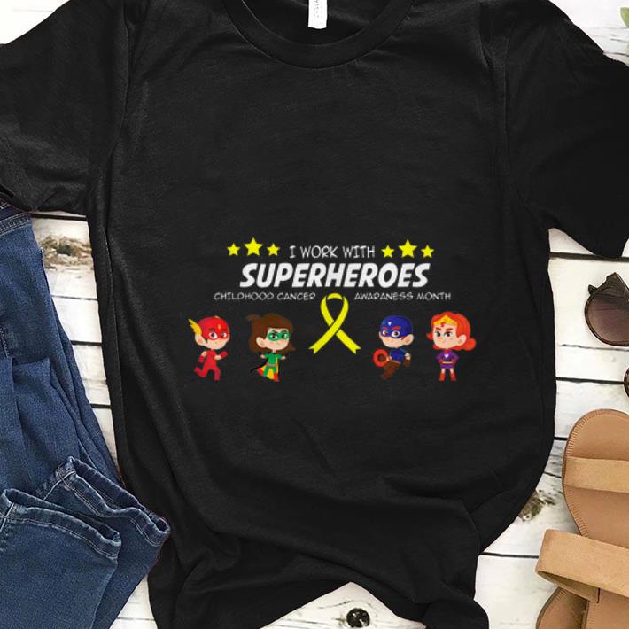 Nice I work with superheroes Childhood cancer awareness shirt 1 - Nice I work with superheroes Childhood cancer awareness shirt