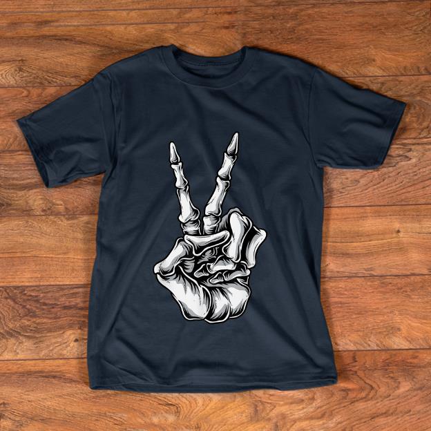 Nice Skeleton Hand Peace Victory Sign Halloween shirt 1 - Nice Skeleton Hand Peace Victory Sign Halloween shirt