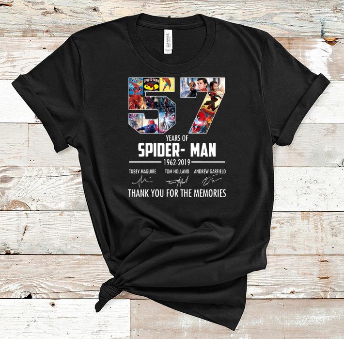 Nice Spider Man 57 Years 1962 2019 Signatures shirt 1 - Nice Spider Man 57 Years 1962-2019 Signatures shirt