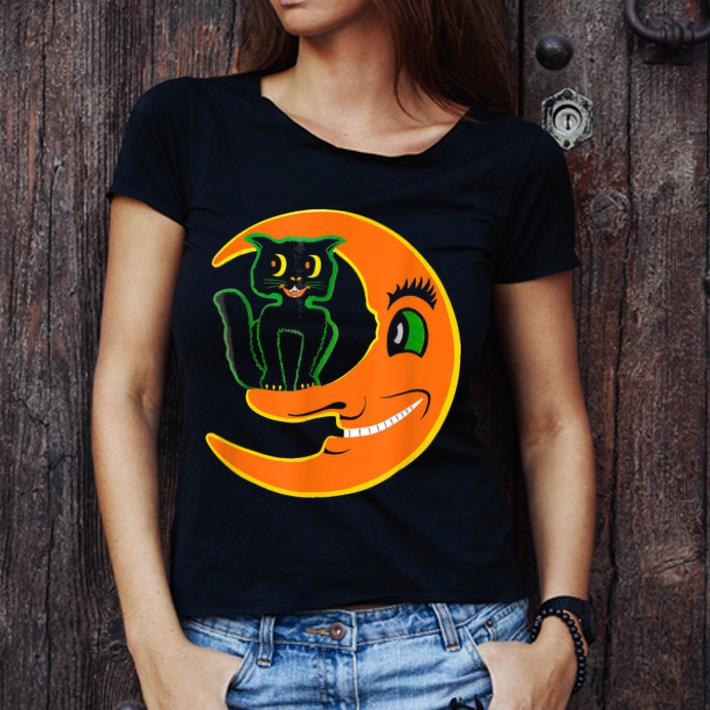 Nice Vintage Halloween Beistle Cat On The Moon Horror shirt 1 - Nice Vintage Halloween Beistle Cat On The Moon Horror shirt
