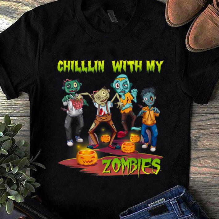 Official Chillin With My Zombies Halloween Boys Kids Funny shirt 1 - Official Chillin With My Zombies Halloween Boys Kids Funny shirt