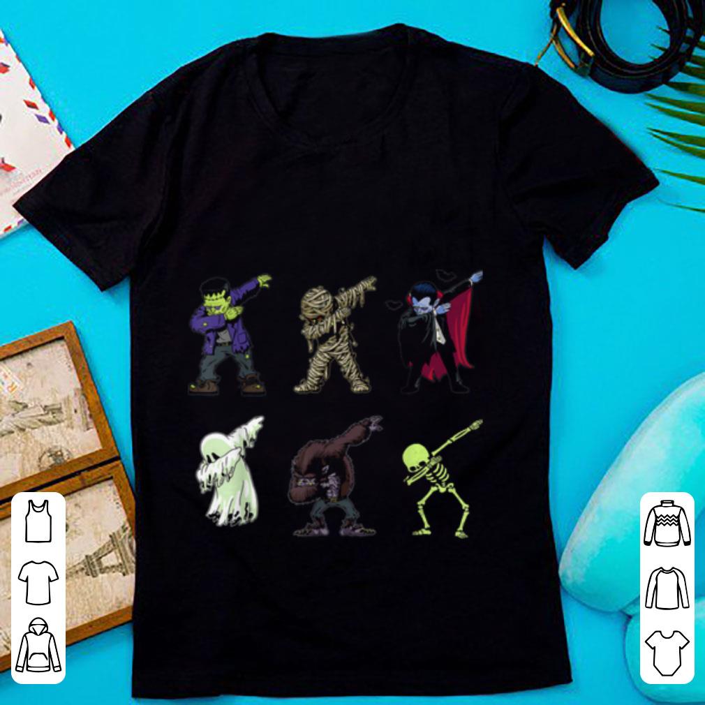 Official Dabbing Skeleton Halloween Monsters Dracula Ghost Kids shirt 1 - Official Dabbing Skeleton Halloween Monsters Dracula Ghost Kids shirt