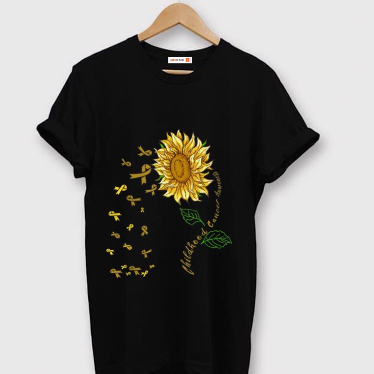 Official Sunflower Childhood Cancer Awareness Gold Ribbon shirt 1 - Official Sunflower Childhood Cancer Awareness Gold Ribbon shirt
