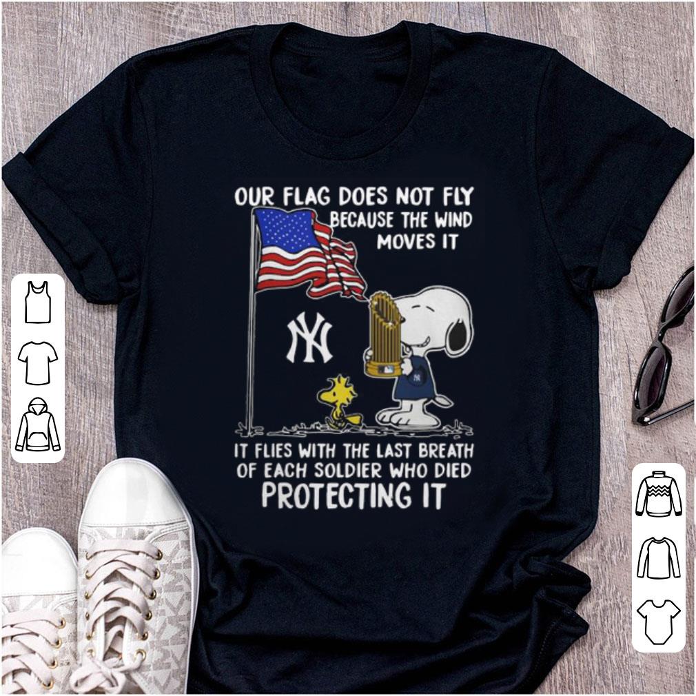 Original Snoopy New York Yankees Our Flag Does Not Fly Because The Wind Moves It shirt 1 - Original Snoopy New York Yankees Our Flag Does Not Fly Because The Wind Moves It shirt