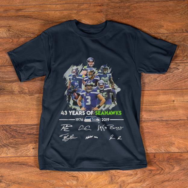 Premium 43 Years Of Seattle Seahawks 1976 2019 Signatures shirt 1 - Premium 43 Years Of Seattle Seahawks 1976-2019 Signatures shirt