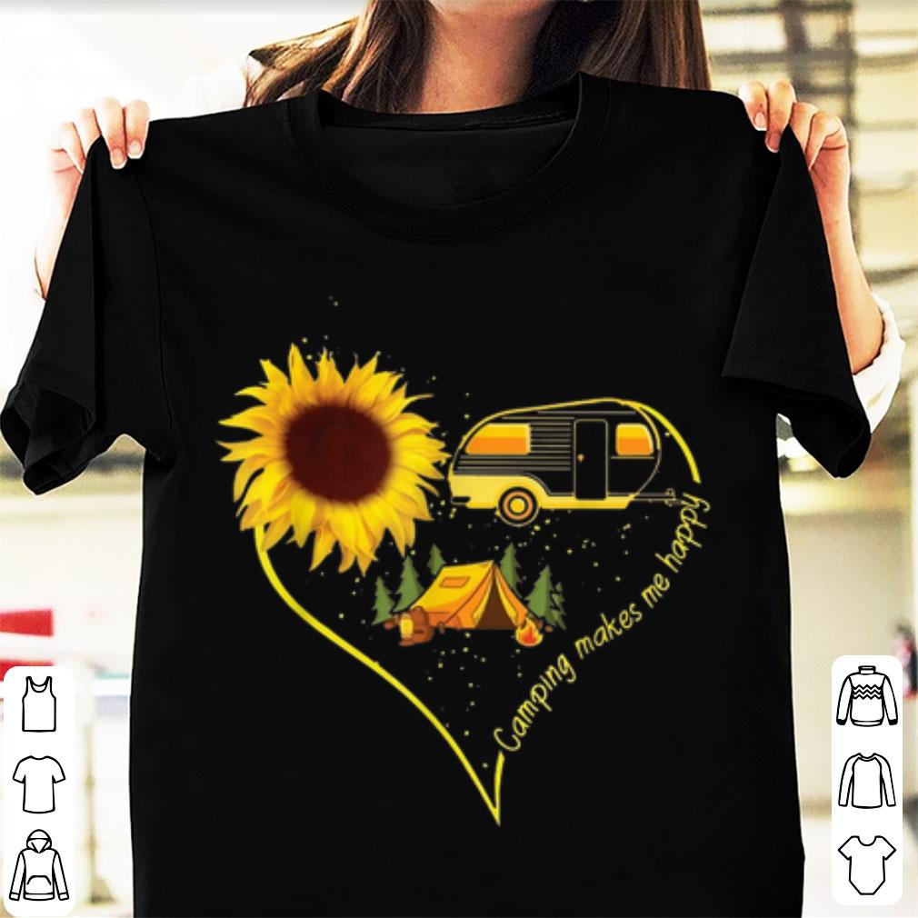 Premium Camping Makes Me Happy Sunflower Camping Heart shirt 1 - Premium Camping Makes Me Happy Sunflower Camping Heart shirt