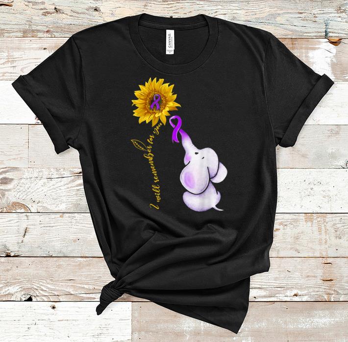 Premium Elephant I Will Remember For You Sunflower Alzheimer s Awareness shirt 1 - Premium Elephant I Will Remember For You Sunflower Alzheimer's Awareness shirt