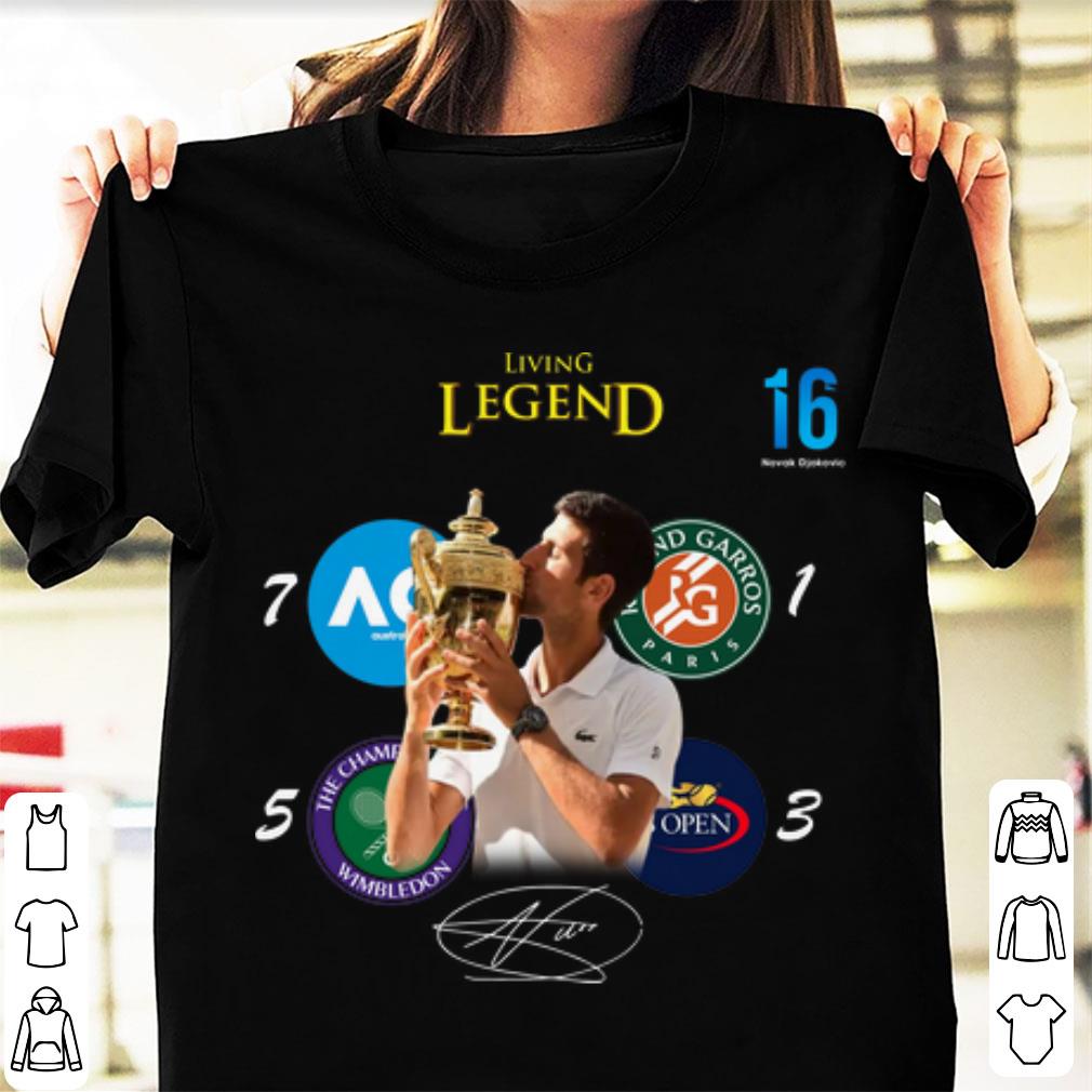 Premium Novak Djokovic Living Legend Champion Wimbledon 2019 signature shirt 1 - Premium Novak Djokovic Living Legend Champion Wimbledon 2019 signature shirt