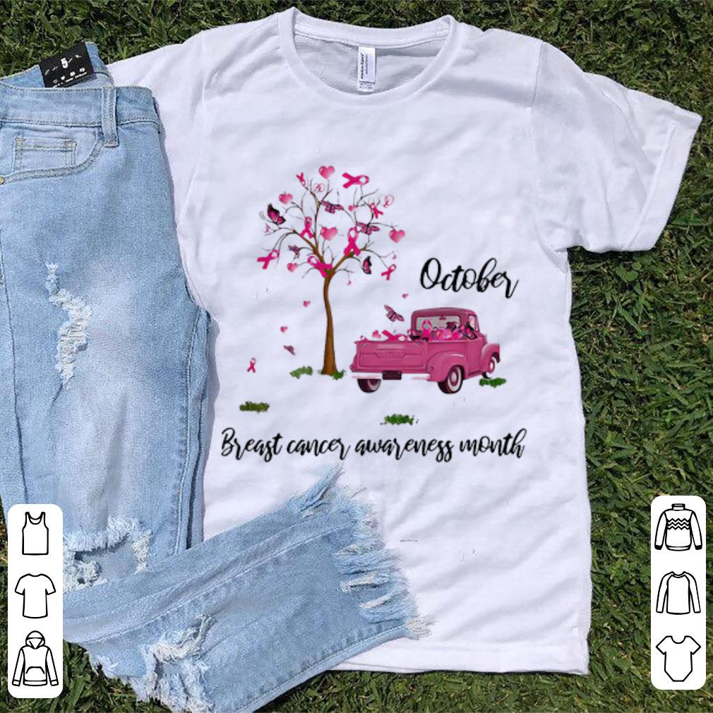 Premium Pink Ribbon Car Tree October Breast Cancer Awareness Month shirt 1 - Premium Pink Ribbon Car Tree October Breast Cancer Awareness Month shirt