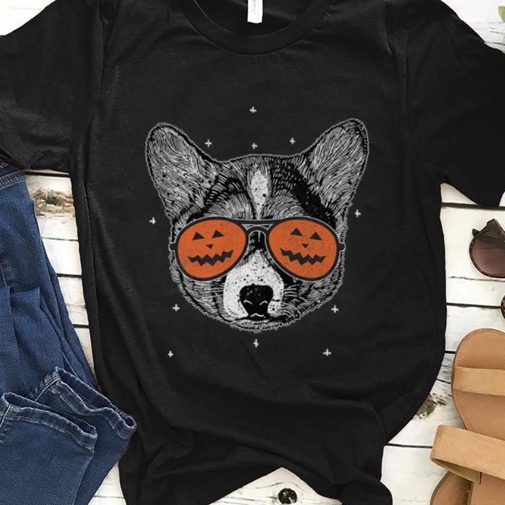 Premium Welsh Corgi Pumpkin Sunglasses Halloween shirt 1 - Premium Welsh Corgi Pumpkin Sunglasses Halloween shirt