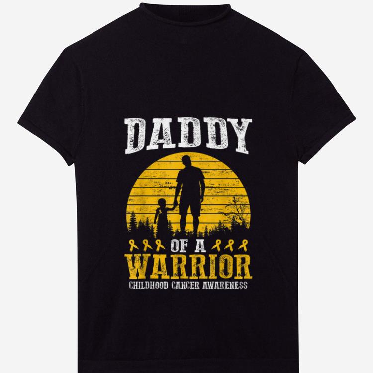 PremiumDaddy Of A Warrior Childhood Cancer Awareness shirt 1 2 - PremiumDaddy Of A Warrior Childhood Cancer Awareness shirt