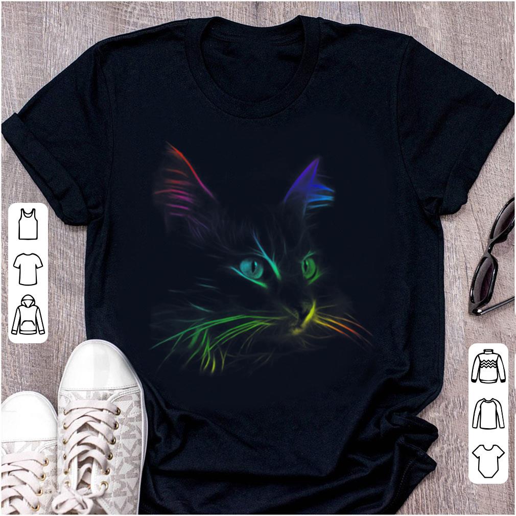 Pretty Black Cat Face Graphic Color shirt 1 - Pretty Black Cat Face Graphic Color shirt