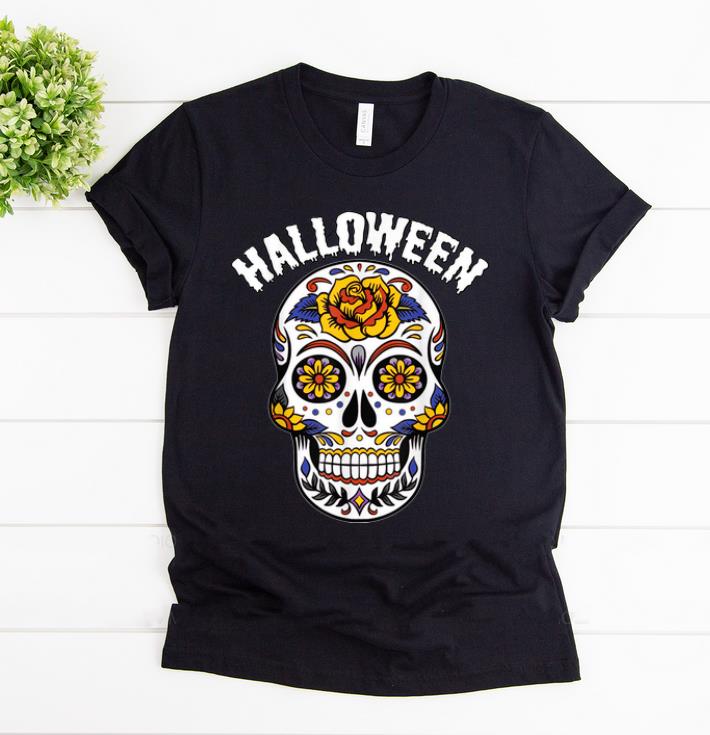 Pretty Halloween Calavero Skull Flower shirt 1 - Pretty Halloween Calavero Skull Flower shirt