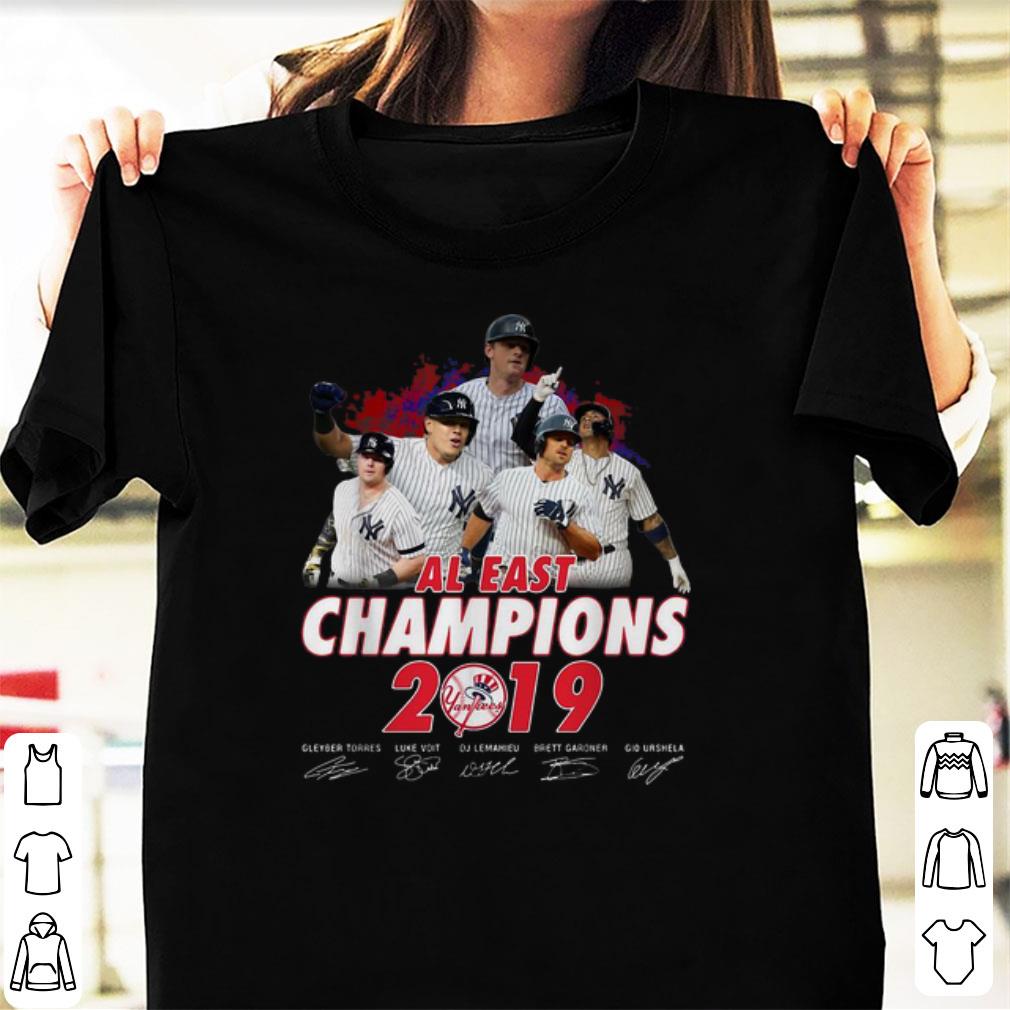 Pretty New York Yankees Al East Champions 2019 Signatures shirt 1 - Pretty New York Yankees Al East Champions 2019 Signatures shirt