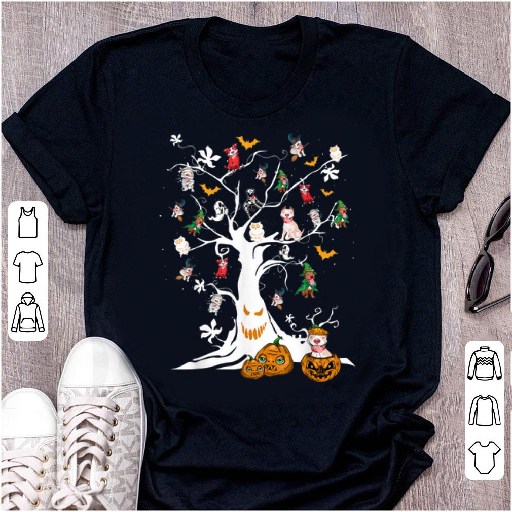 Pretty Pitbull Pumpkin Dog On Tree Halloween Dog Lover shirt 1 - Pretty Pitbull Pumpkin Dog On Tree Halloween Dog Lover shirt