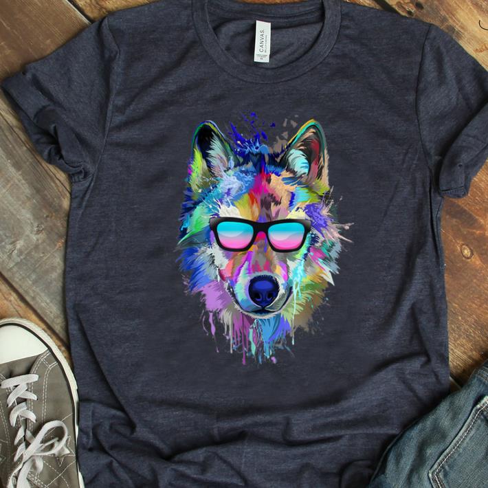 Pretty Splash Art Wolf Sunglass shirt 1 - Pretty Splash Art Wolf Sunglass shirt