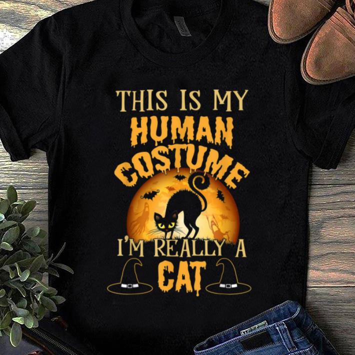 Pretty This Is My Human Costume I m Really A Cat Funny Halloween shirt 1 - Pretty This Is My Human Costume I'm Really A Cat Funny Halloween shirt