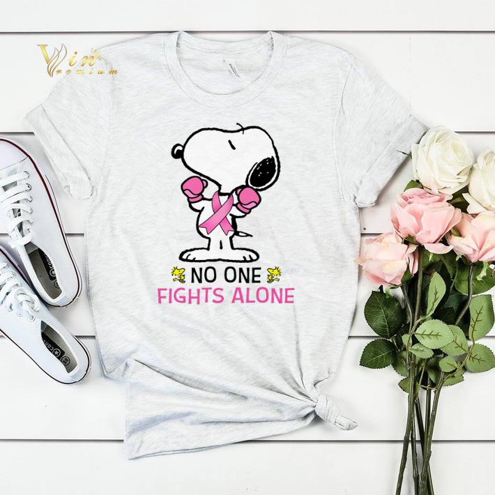 Snoopy no one fights alone Breast Cancer Awareness shirt sweater 4 - Snoopy no one fights alone Breast Cancer Awareness shirt sweater