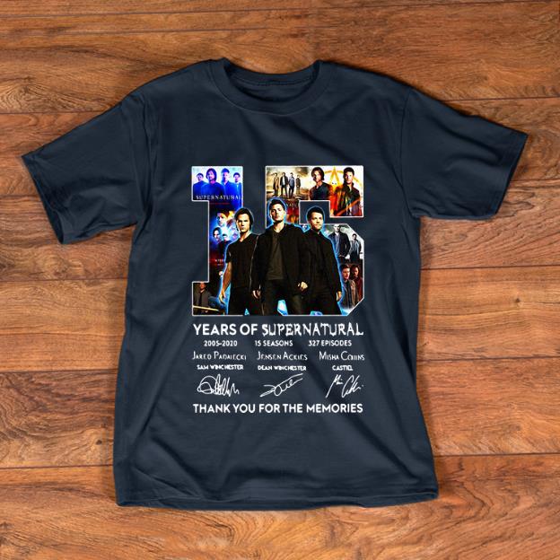 Top 15 Years Of Supernatural Thank For The Memories Signature shirt 1 - Top 15 Years Of Supernatural Thank For The Memories Signature shirt